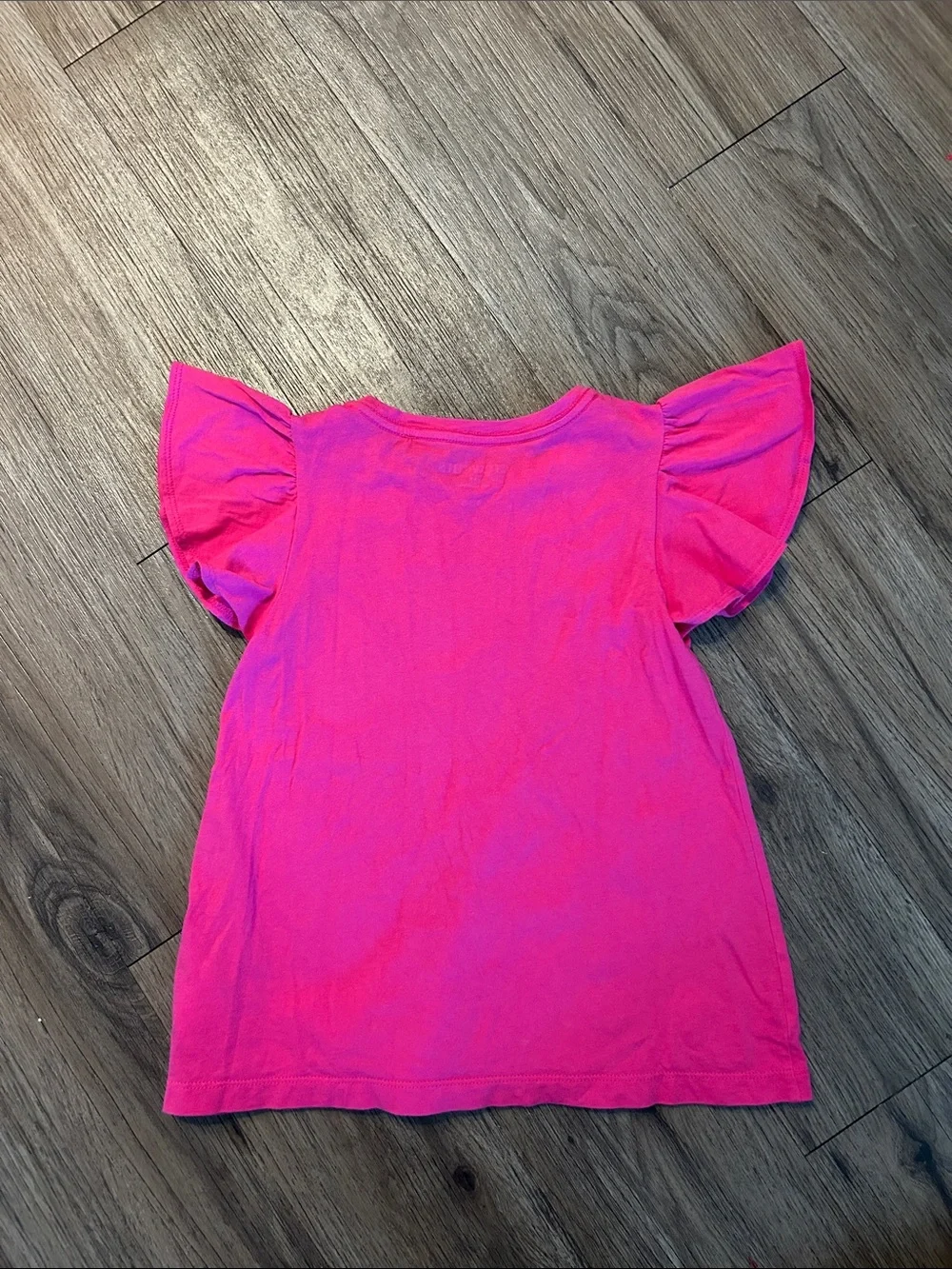 Crewcuts Bright Pink Flutter Sleeve Tee with Navy Floral Skirt
